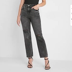 🔥nwt!  Express straight ankle high rise black jeans
